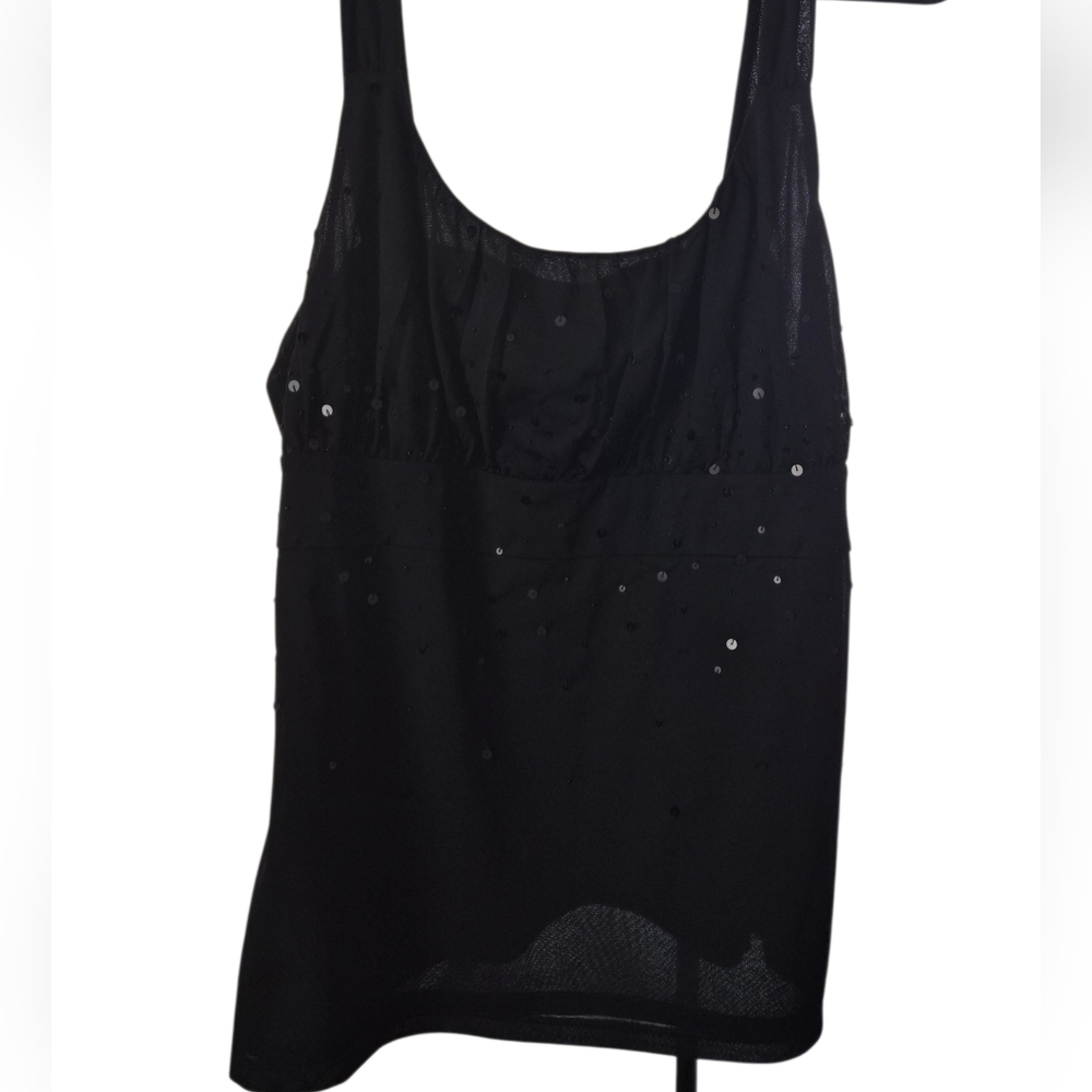 Ann Taylor Black Sleeveless Sequin Top